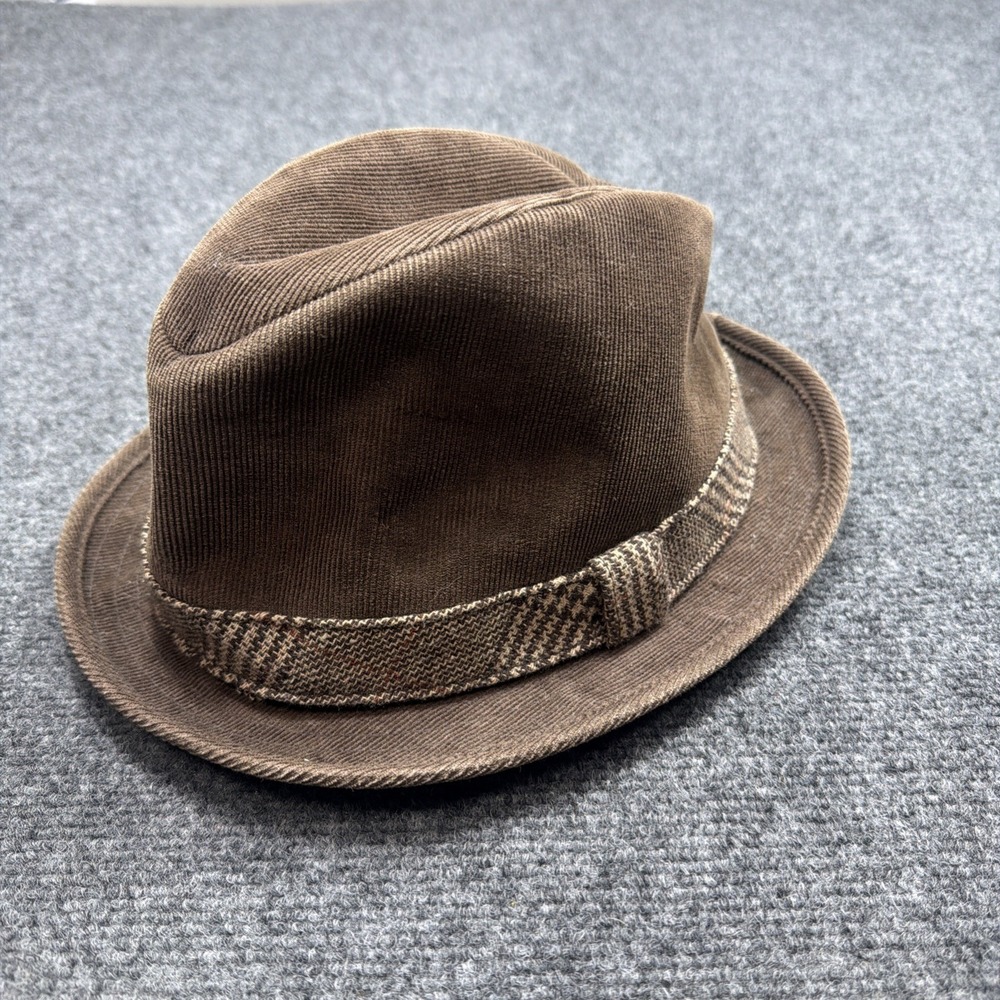 Vintage Y2K Paul Frank Fedora Hat Brown Corduroy Sz Sm/Med 22" Circumference 08